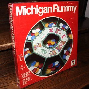 3/$77- vintage Michigan Rummy board game 14" Plastic Tray & Chips #5551 Playtoy